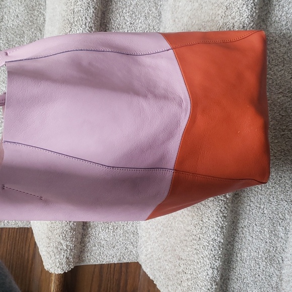 Pheobe Bi Cabas Philo Celine Tote Bag Authentic Orange And Pink - Picture 5 of 12